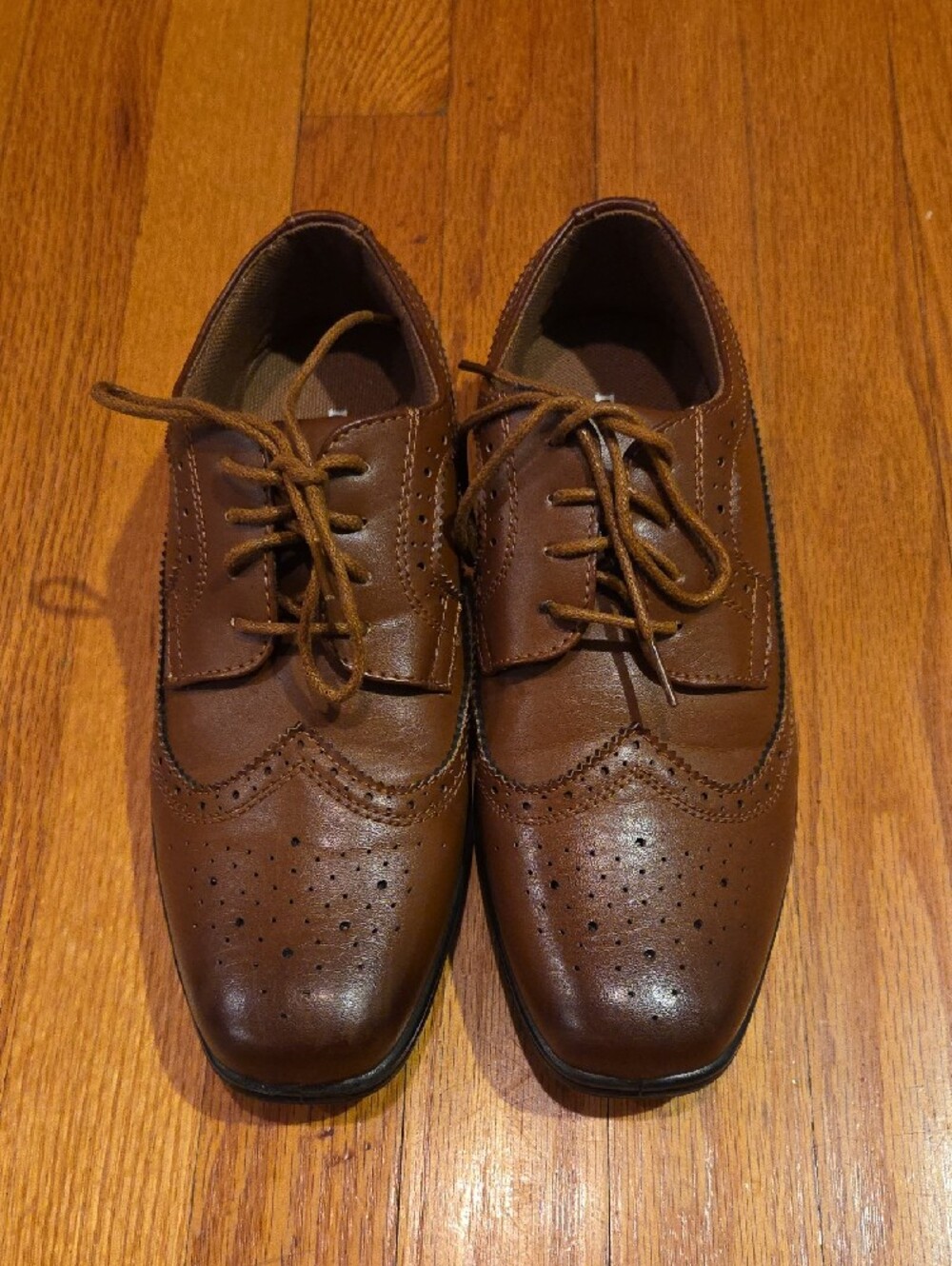 Boy's Brown Deer Stags Wingtip Oxford Dress Shoes - Size 4W